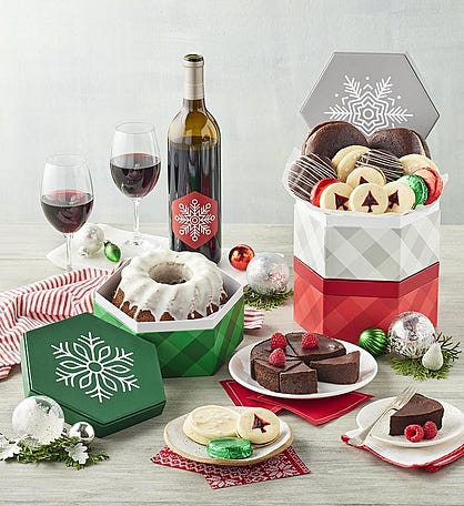 Christmas Cookie Tower with Wine